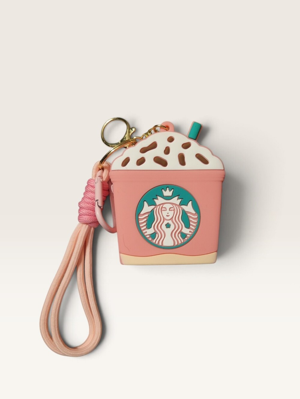 Starbucks Pink Frappuccino Silicone Key & Coin Pouch with Strap